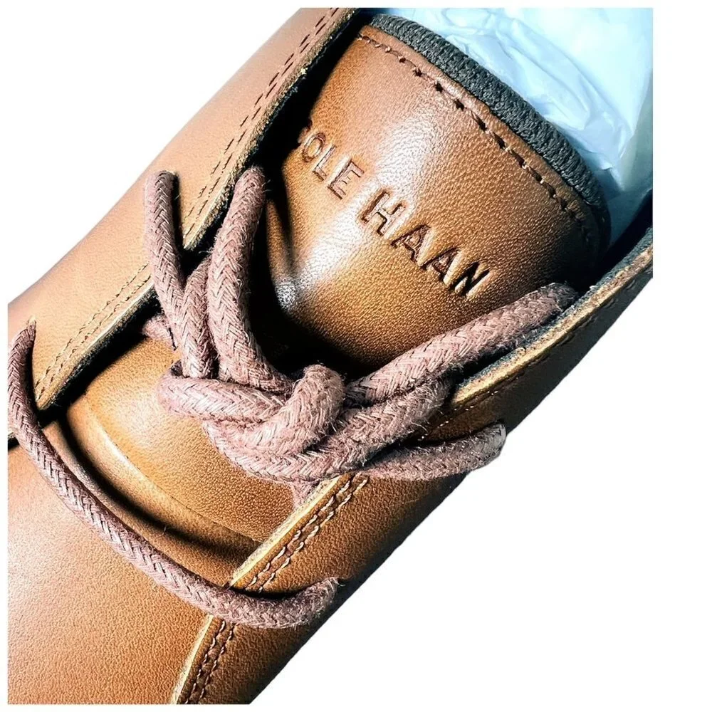 Cole Haan Mens Brown Leather Go To Lace Up White Sole Chukka Boots Sz 9 New